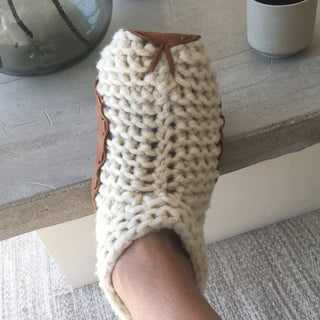 Tan Leather House Shoes