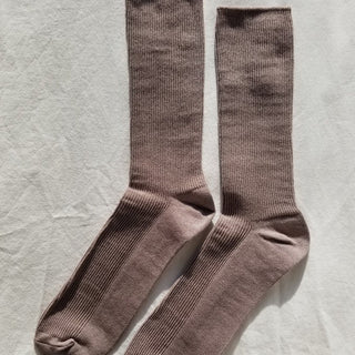 le bon shoppe trouser socks in mushroom color