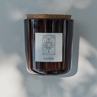 Dawn amber glass candle with cork
