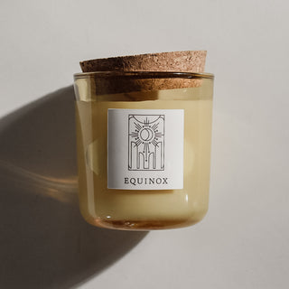 Equinox candle in yellow pollen with cork