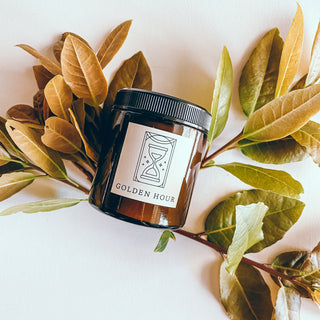 golden hour botanical essential oil candle